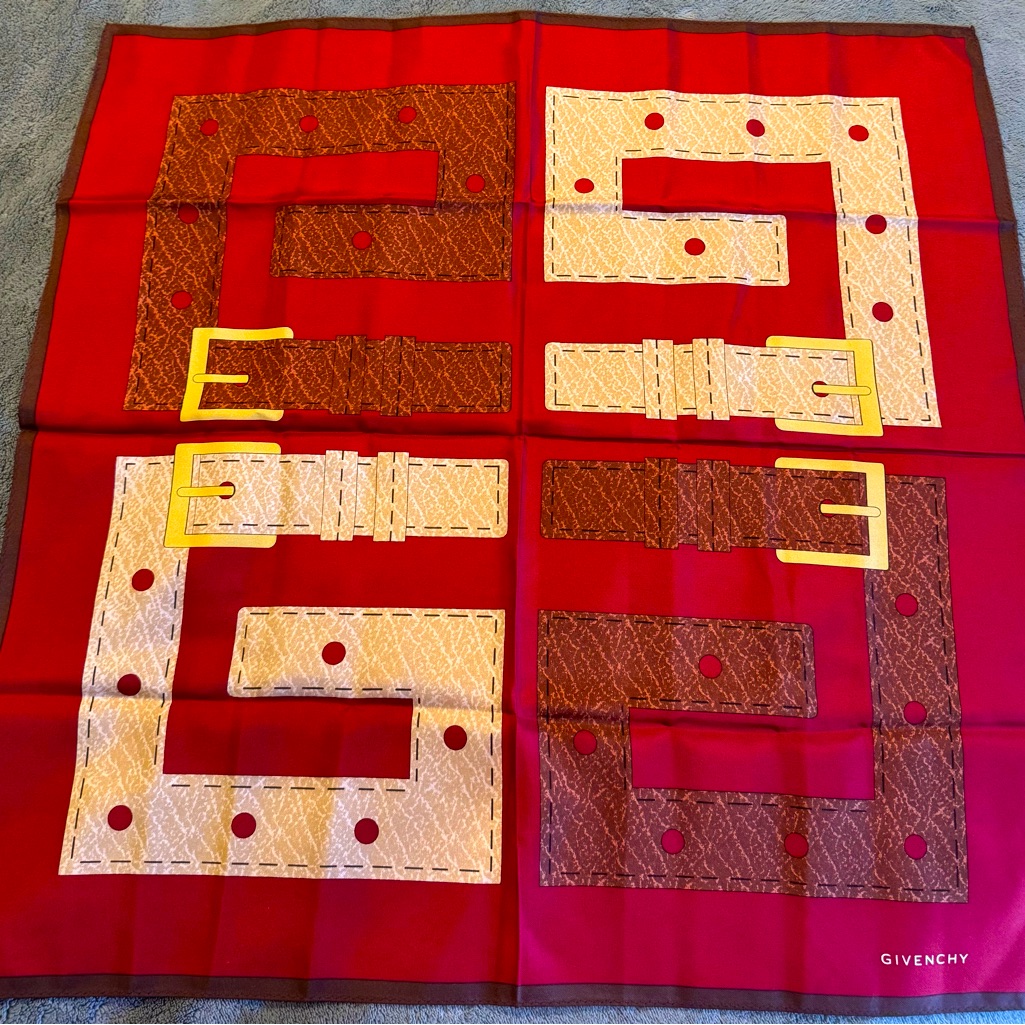 Gorgeous Givenchy Red Silk Scarf